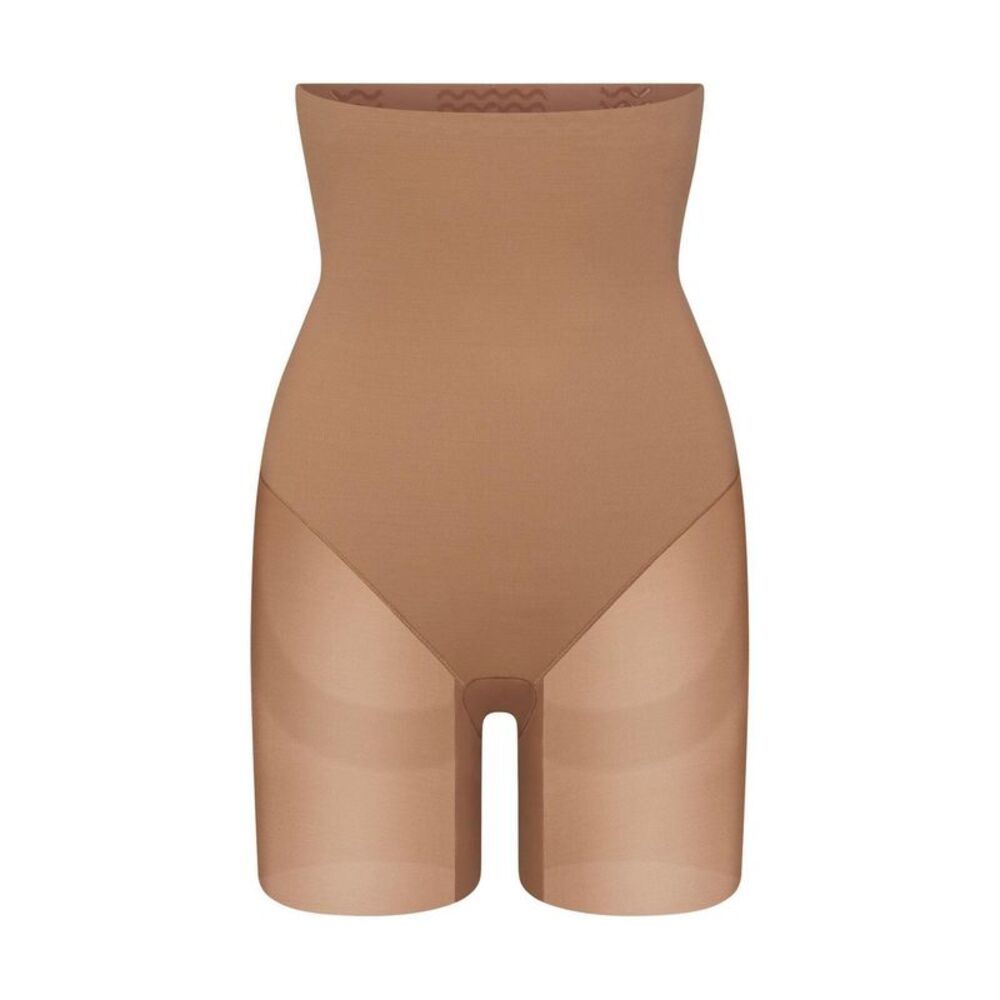 Skims Womens/Ladies Mesh Panel Mid Thigh Shapewear Shorts / Sienna